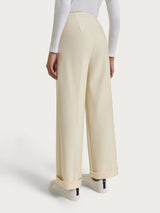 Pantalone ampio con tasche in Compact Bianchi Donna - Ragno