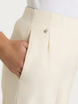 Pantalone ampio con tasche in Compact Bianchi Donna - Ragno