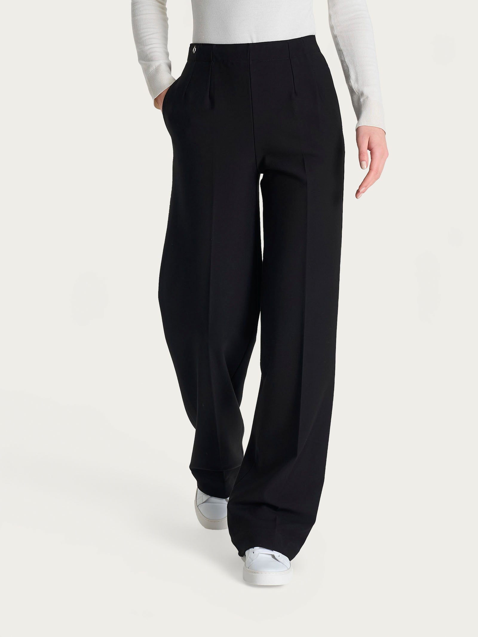 Pantalone ampio con tasche in Compact Neri Donna - Ragno