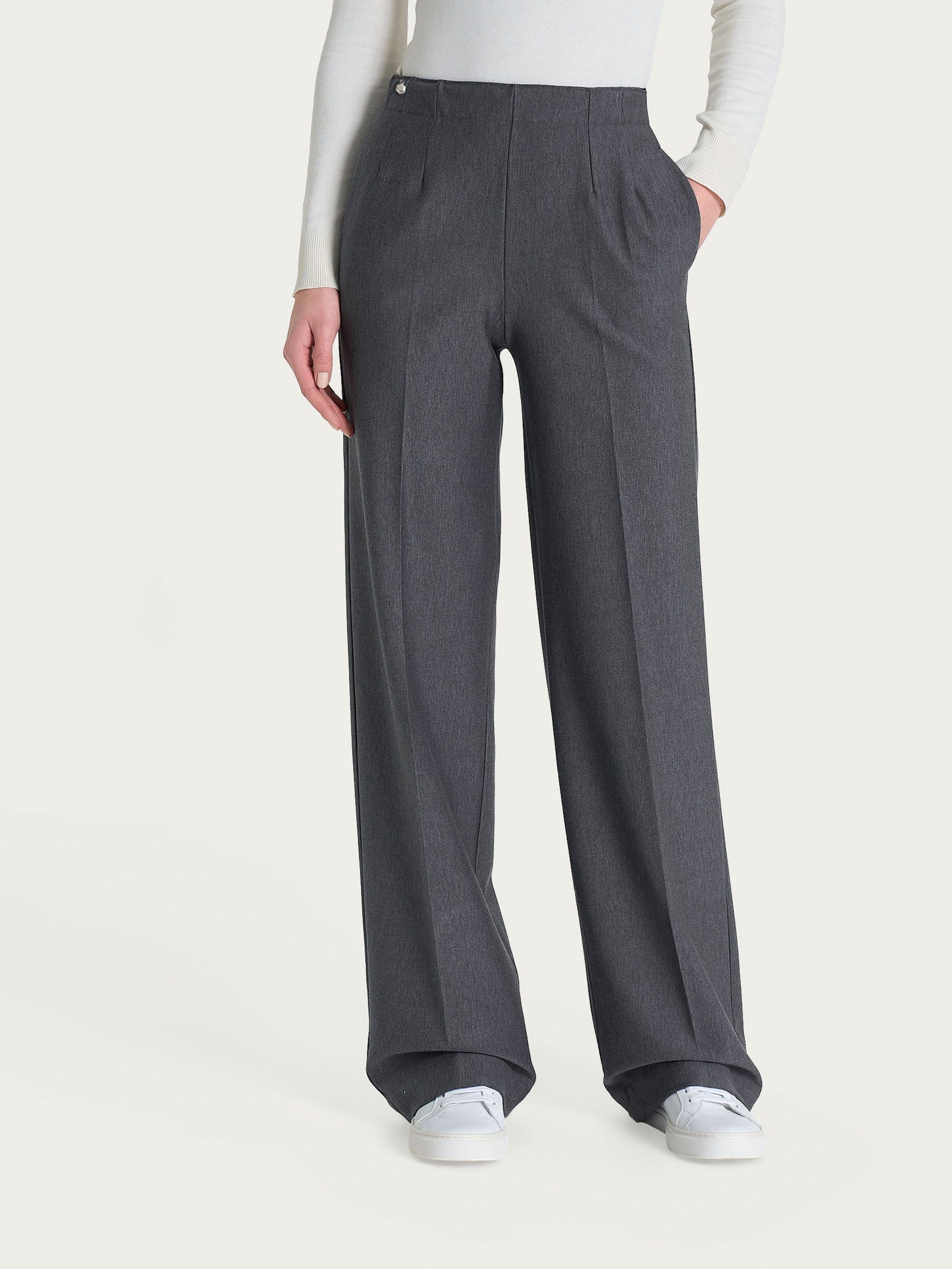 Pantalone ampio con tasche in Compact Neri Donna - Ragno