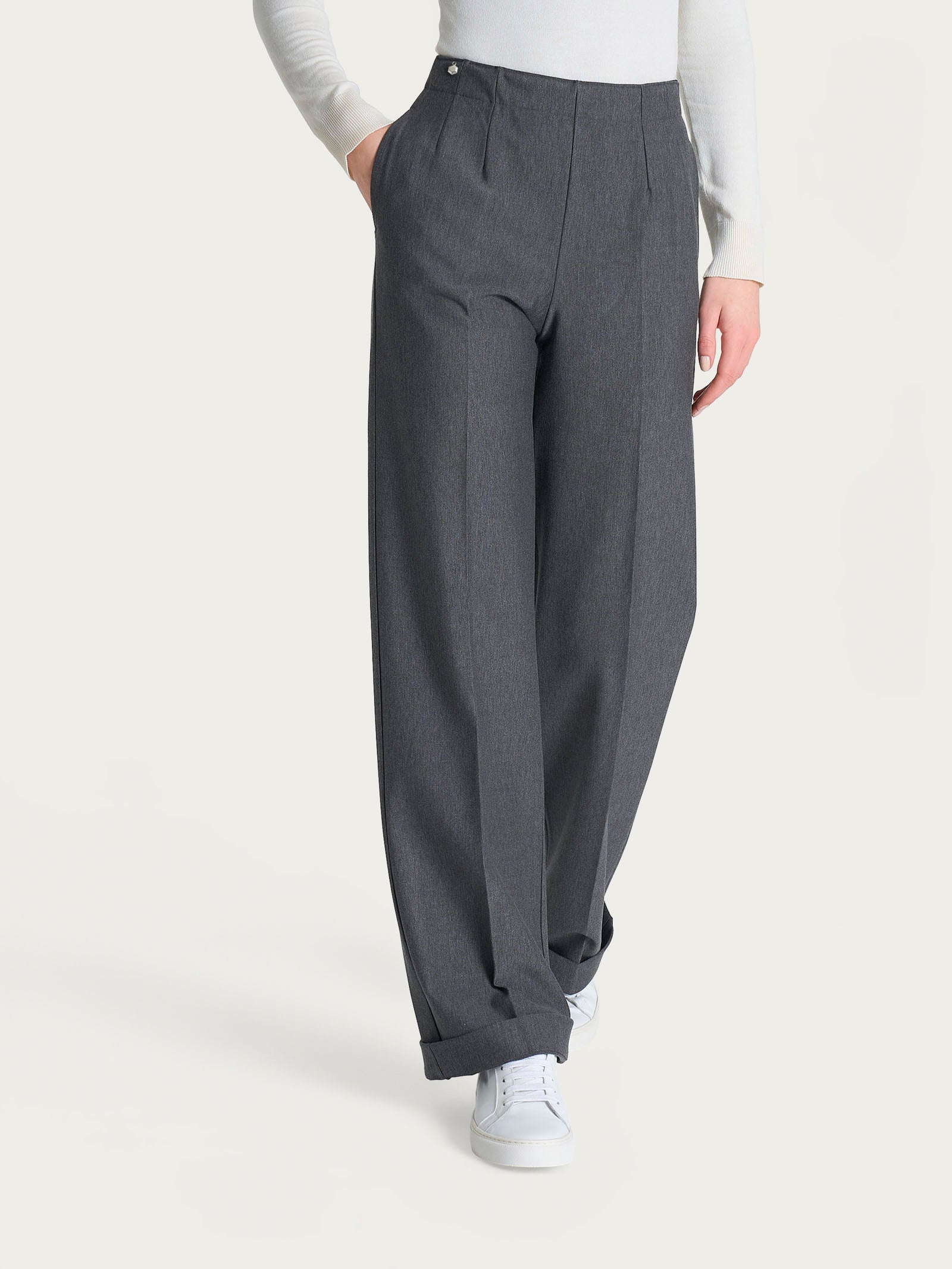 Pantalone ampio con tasche in Compact Neri Donna - Ragno