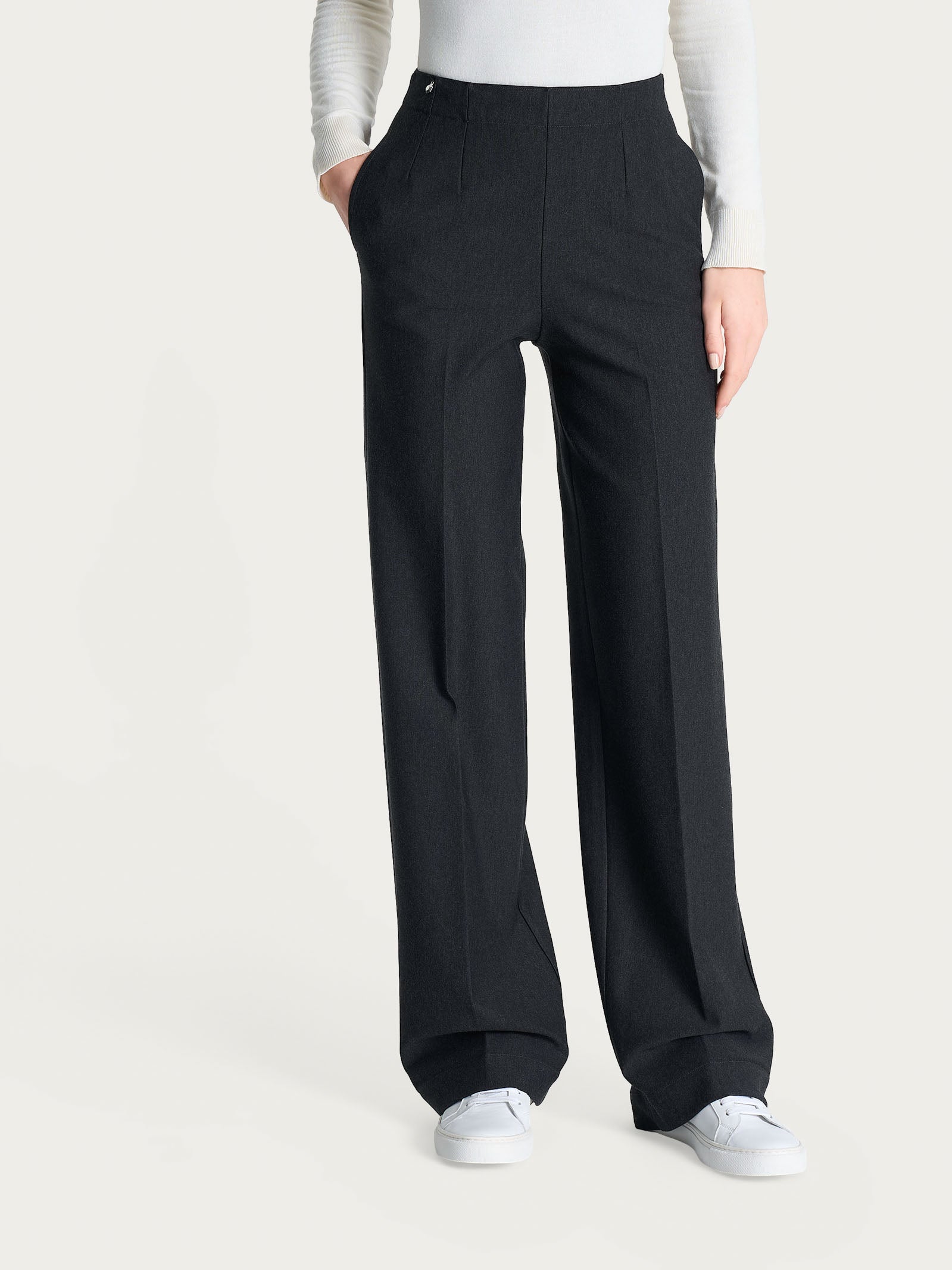 Pantalone ampio con tasche in Compact Neri Donna - Ragno