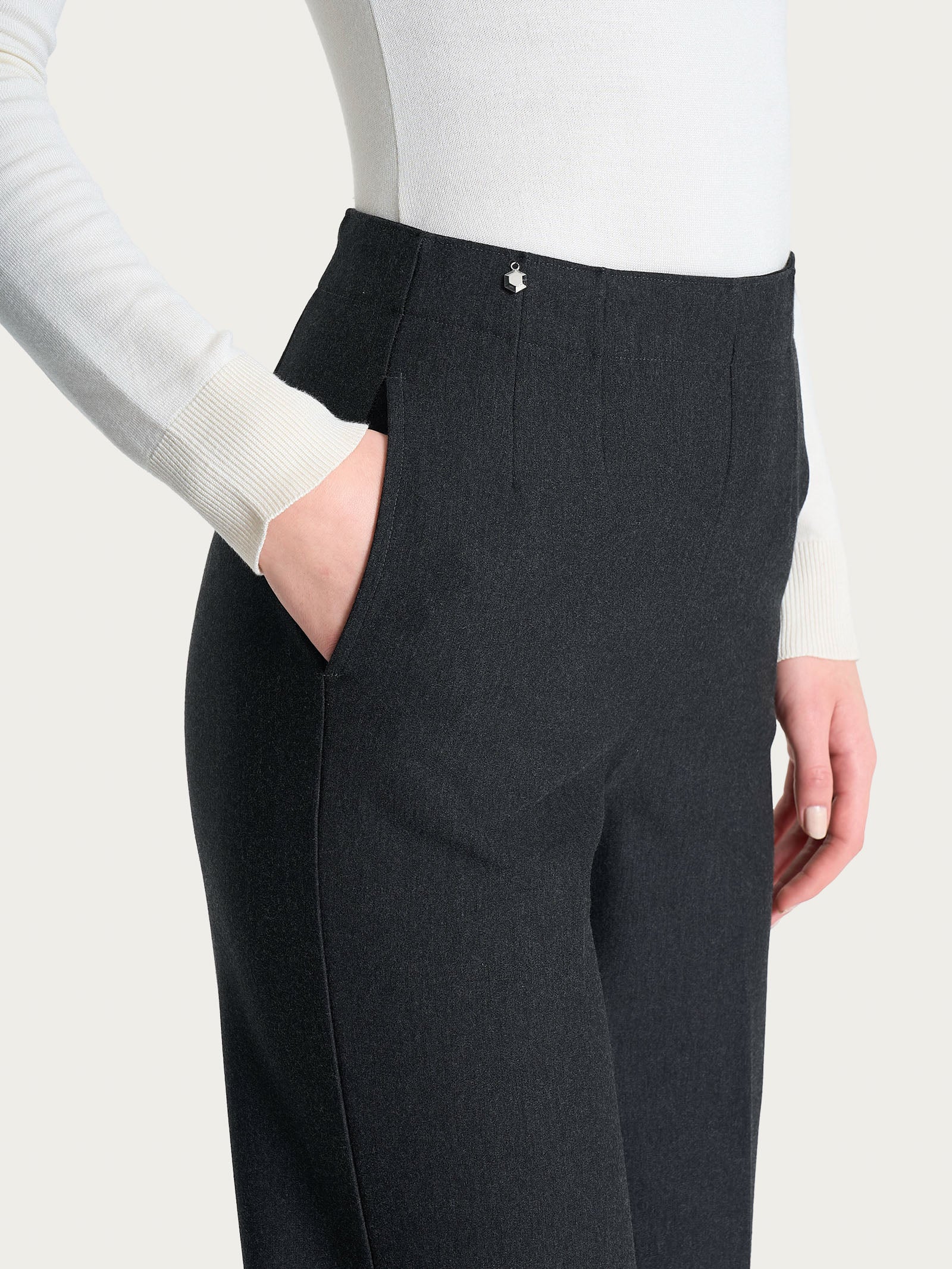 Pantalone ampio con tasche in Compact Neri Donna - Ragno