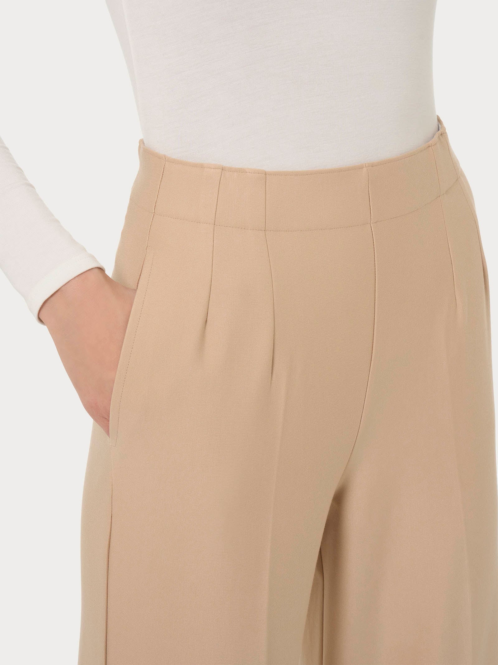 Pantalone ampio in tessuto Compact -  - Ragno