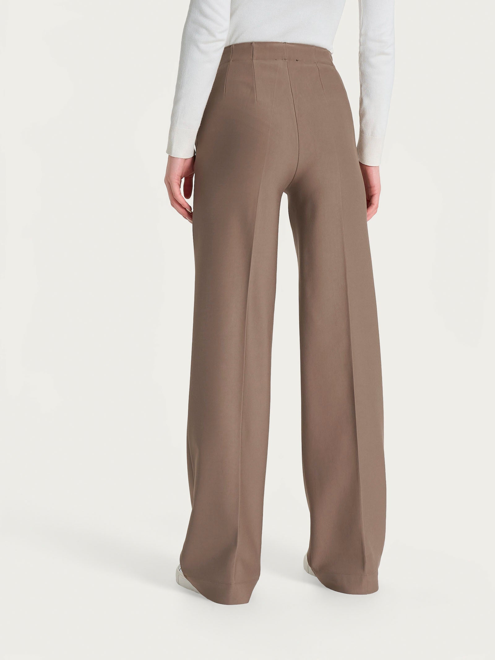 Pantalone ampio con tasche in Compact Marroni Donna - Ragno