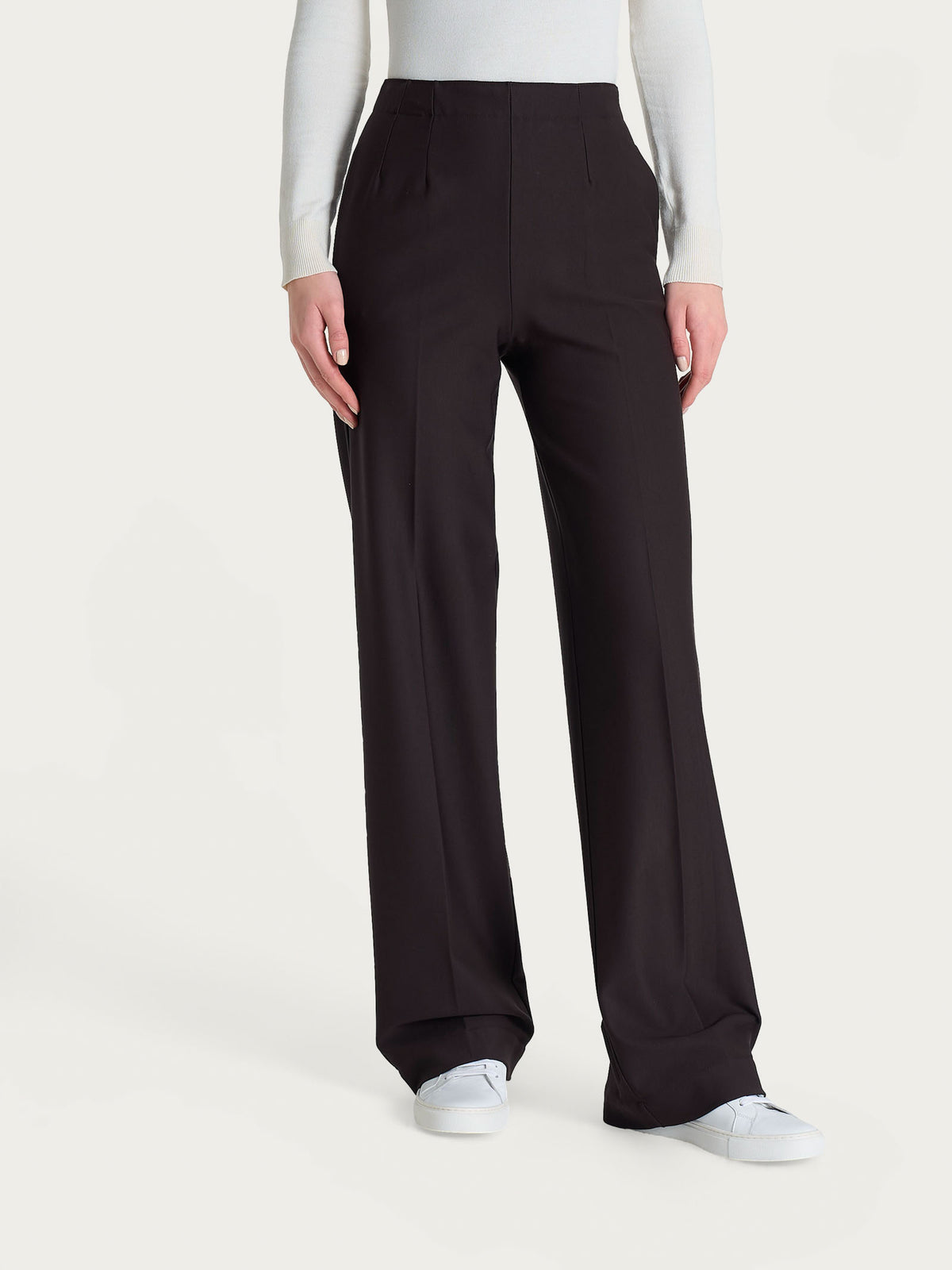 Pantalone ampio con tasche in Compact Marroni Donna - Ragno