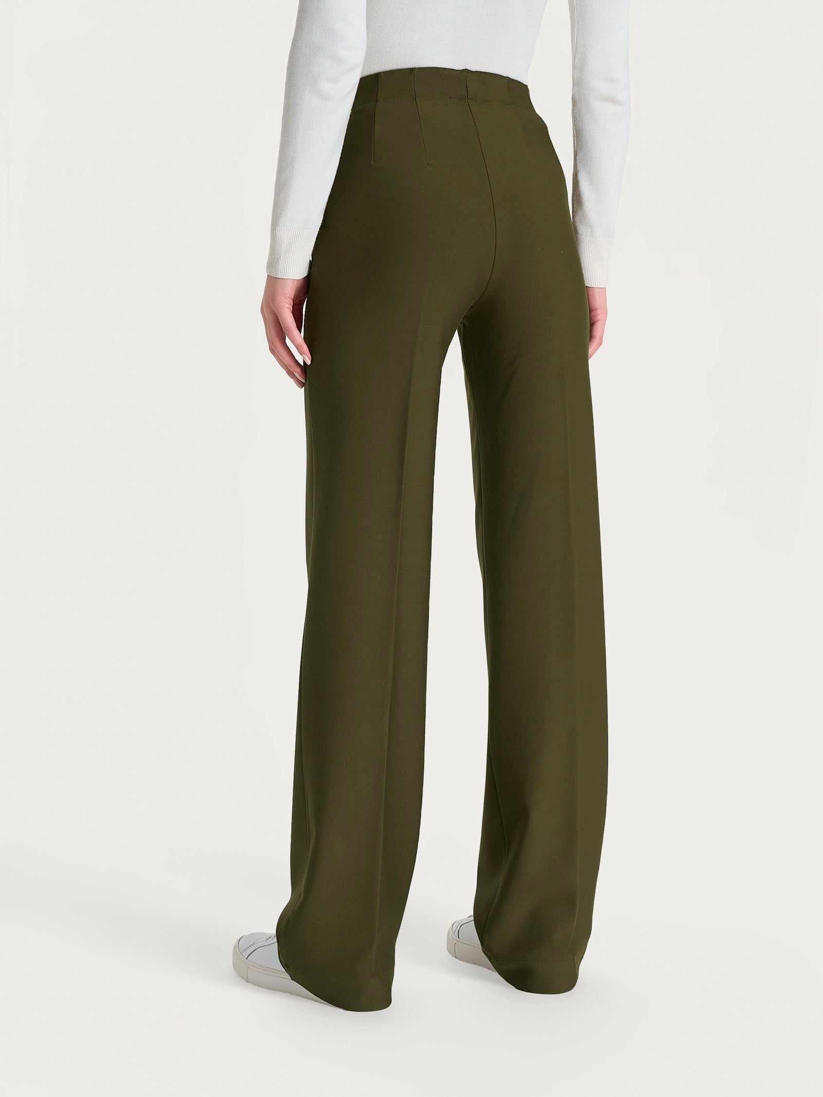 Pantalone ampio con tasche in Compact Verdi Donna - Ragno