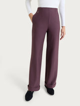 Pantalone ampio con tasche in Compact Viola Donna - Ragno