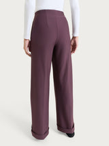 Pantalone ampio con tasche in Compact Viola Donna - Ragno