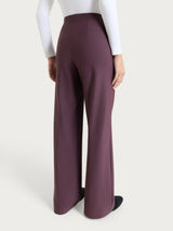 Pantalone ampio con tasche in Compact Viola Donna - Ragno