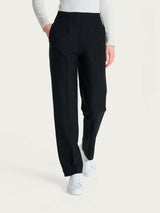Pantalone dritto con tasche in tessuto Compact Neri Donna - Ragno