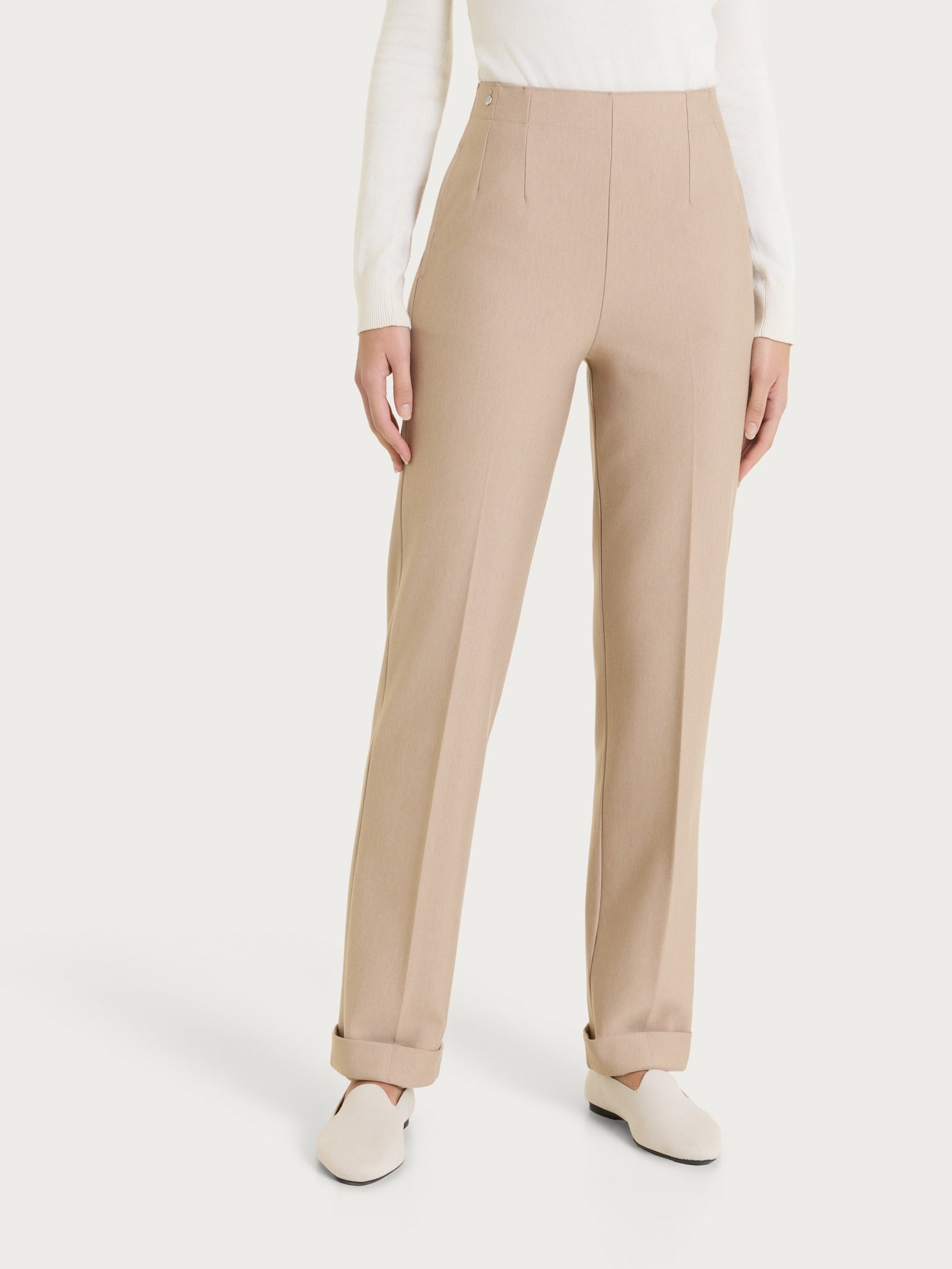 Pantalone dritto con tasche in tessuto Compact Grigi Donna - Ragno