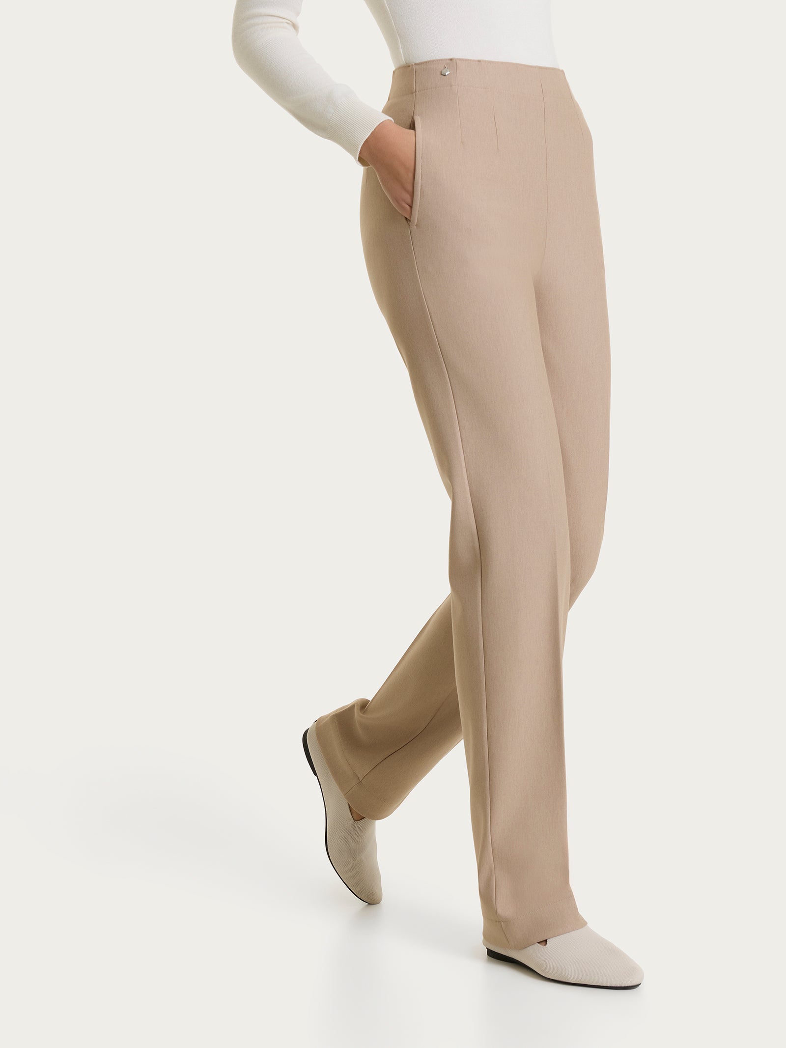 Pantalone dritto con tasche in tessuto Compact Grigi Donna - Ragno