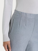 Pantalone dritto con tasche in tessuto Compact Neri Donna - Ragno