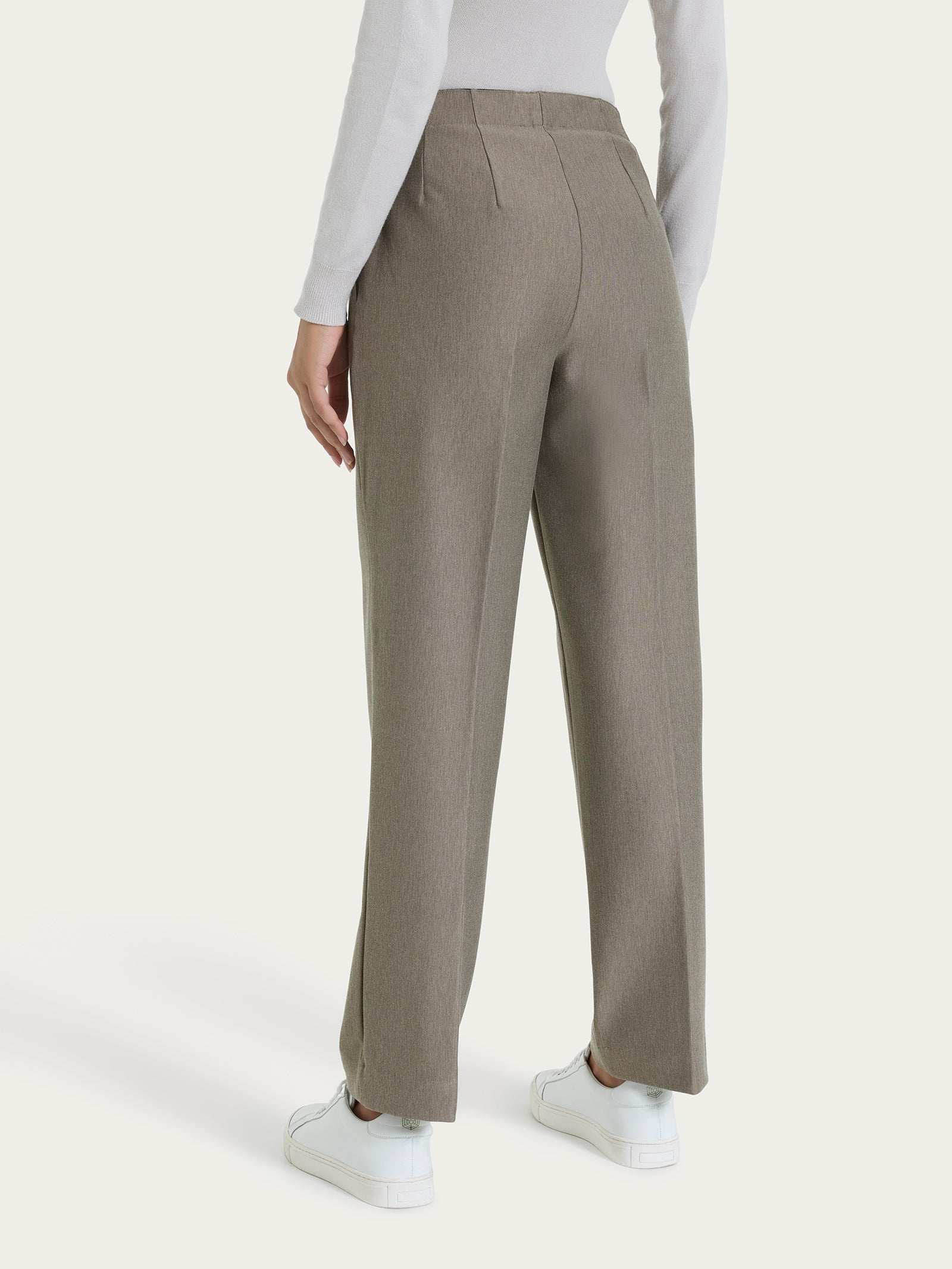 Pantalone dritto con tasche in tessuto Compact Grigi Donna - Ragno