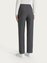 Pantalone dritto con tasche in tessuto Compact Neri Donna - Ragno