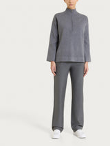 Pantalone dritto con tasche in tessuto Compact Neri Donna - Ragno
