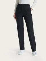 Pantalone dritto con tasche in tessuto Compact Neri Donna - Ragno