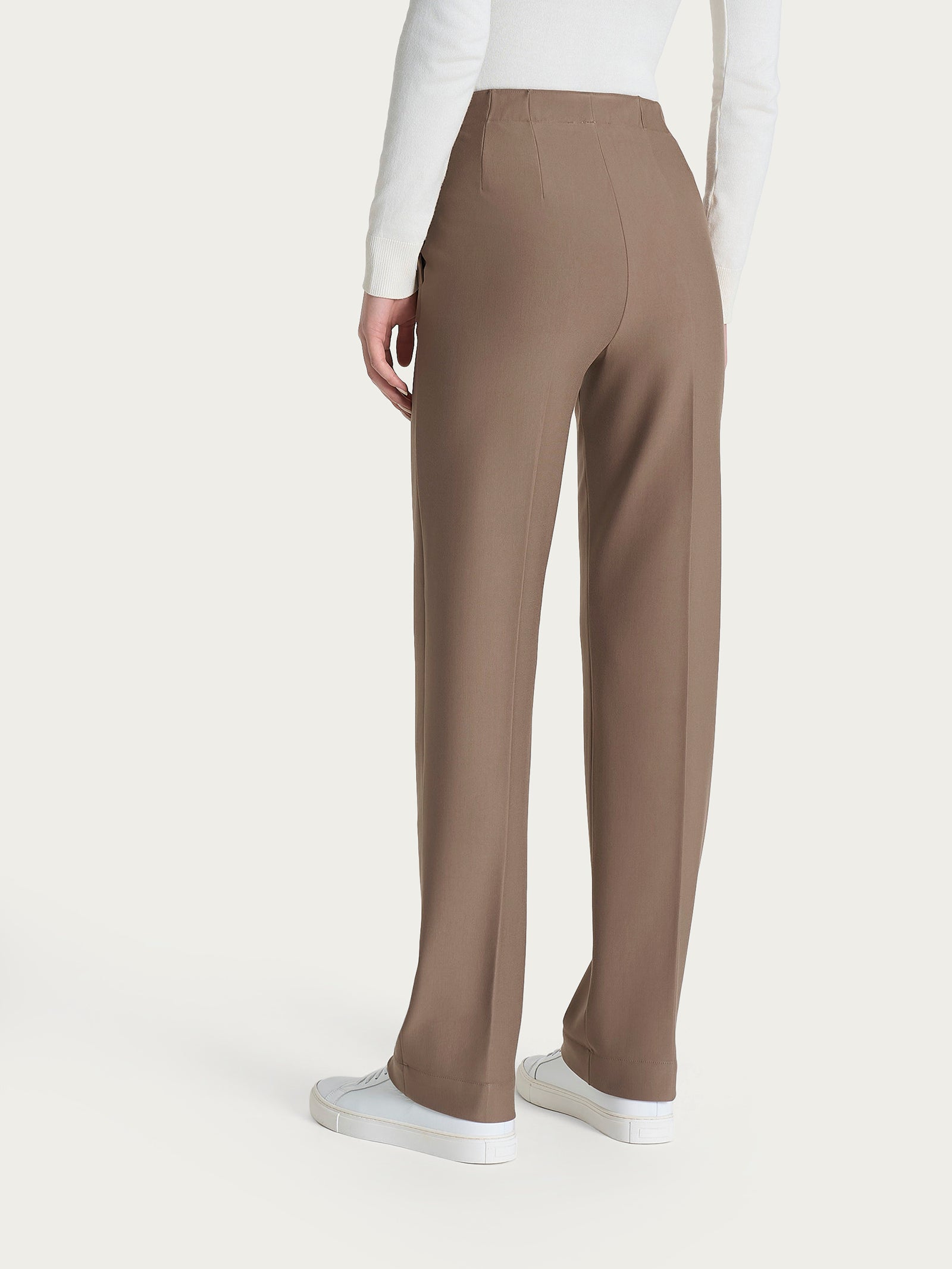 Pantalone dritto con tasche in tessuto Compact Marroni Donna - Ragno