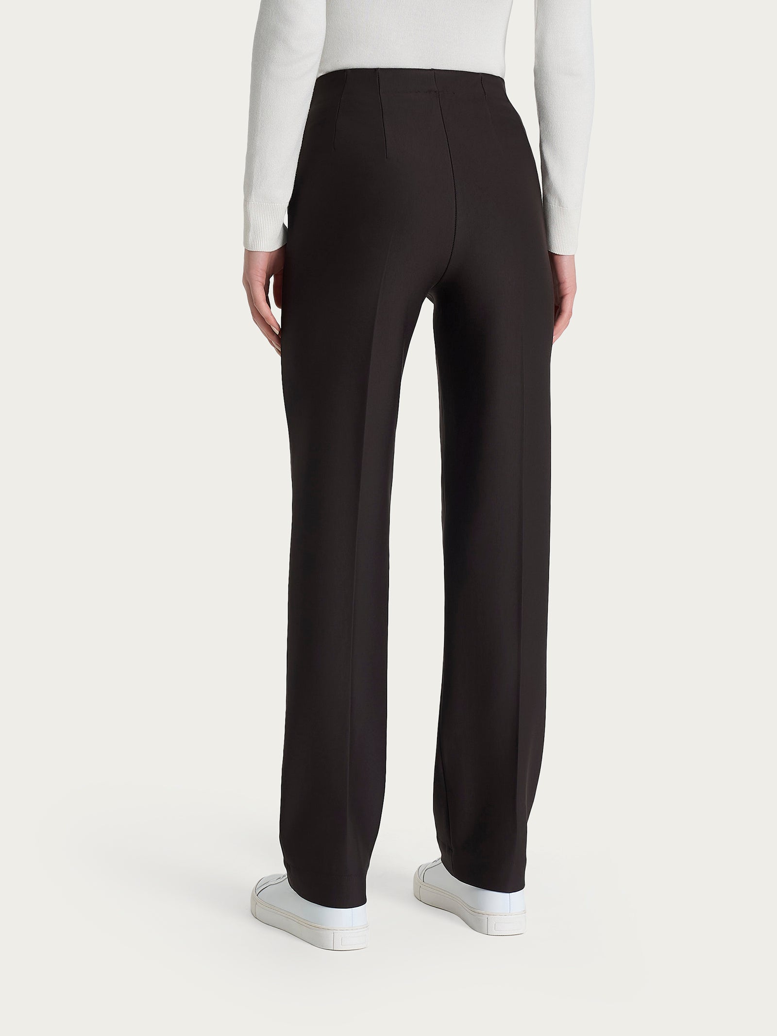 Pantalone dritto con tasche in tessuto Compact Marroni Donna - Ragno