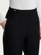 Pantalone a carota con tasche in tessuto Compact Neri Donna - Ragno
