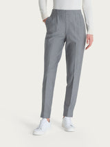 Pantalone a carota con tasche in tessuto Compact Neri Donna - Ragno