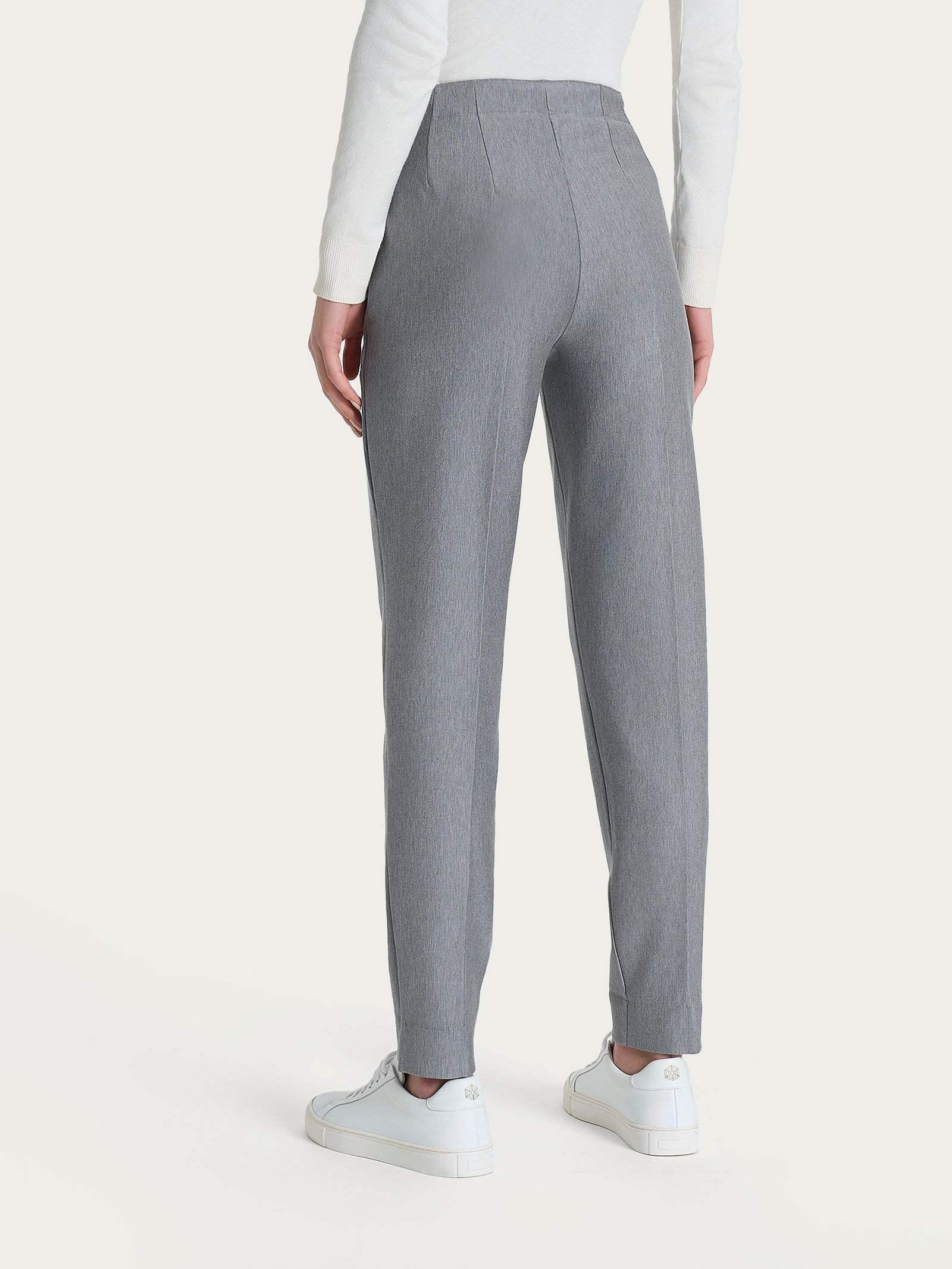 Pantalone a carota con tasche in tessuto Compact Neri Donna - Ragno