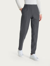 Pantalone a carota con tasche in tessuto Compact Neri Donna - Ragno