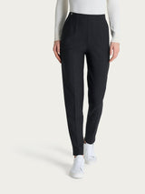 Pantalone a carota con tasche in tessuto Compact Neri Donna - Ragno