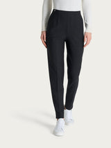 Pantalone a carota con tasche in tessuto Compact Neri Donna - Ragno