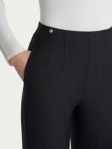 Pantalone a carota con tasche in tessuto Compact Neri Donna - Ragno