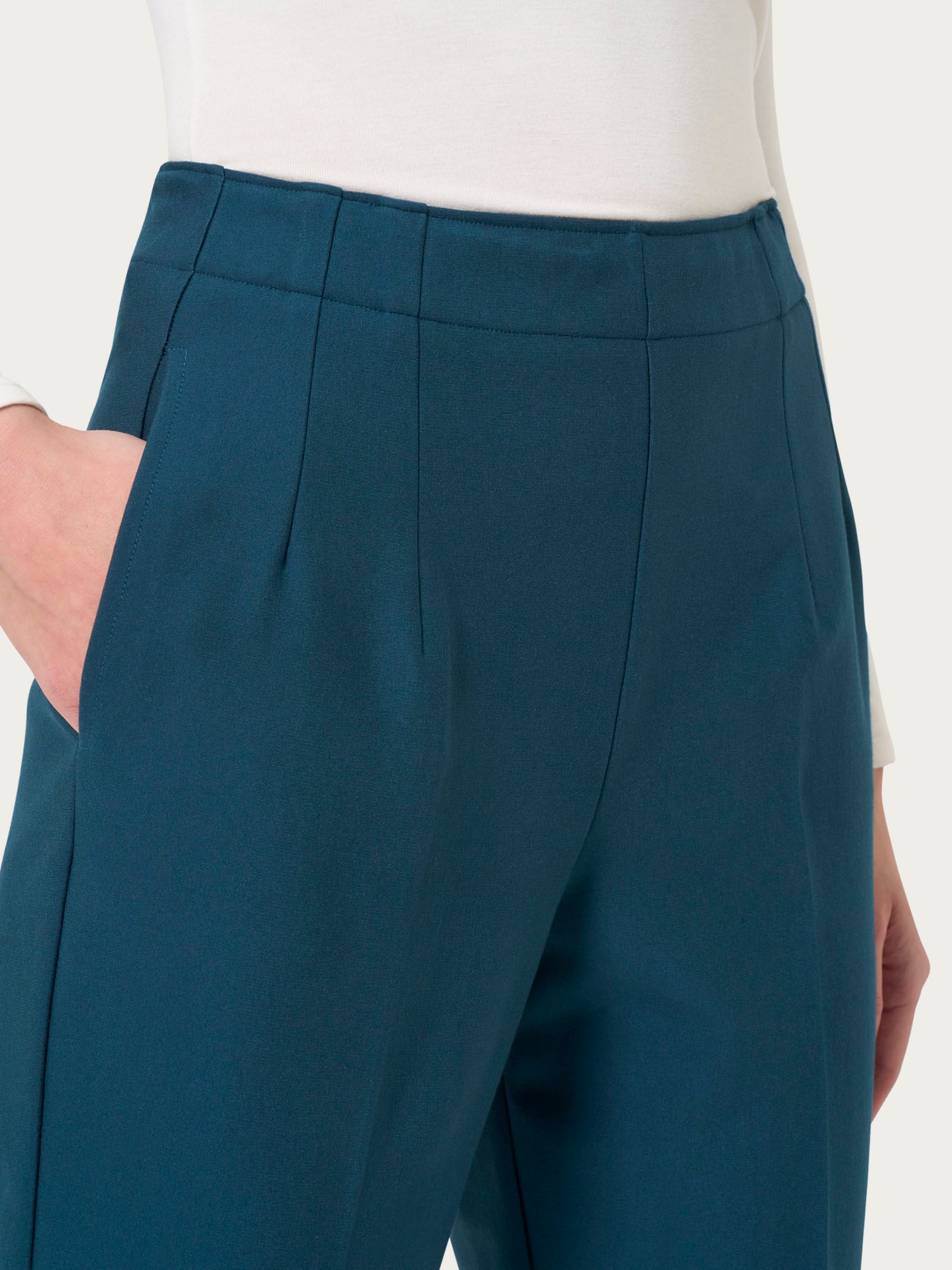 Pantalone a carota con tasche in tessuto Compact -  - Ragno