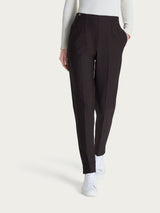 Pantalone a carota con tasche in tessuto Compact Marroni Donna - Ragno