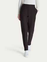 Pantalone a carota con tasche in tessuto Compact Marroni Donna - Ragno