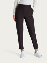 Pantalone a carota con tasche in tessuto Compact Marroni Donna - Ragno