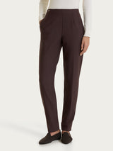 Pantalone a carota con tasche in tessuto Compact Marroni Donna - Ragno