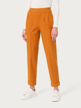 Pantalone a carota con tasche in tessuto Compact Arancioni Donna - Ragno