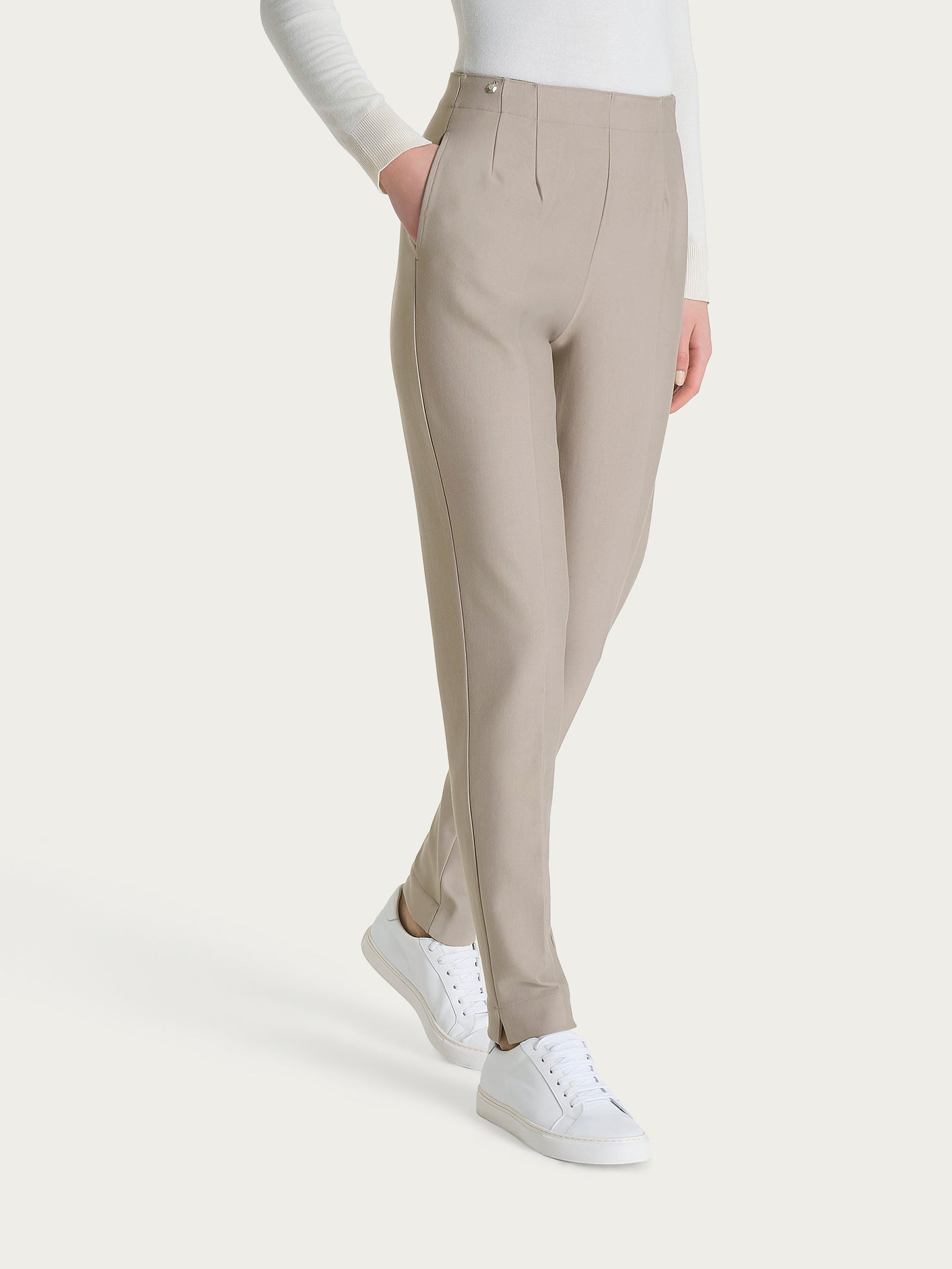 Pantalone a carota con tasche in tessuto Compact Grigi Donna - Ragno