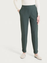Pantalone a carota con tasche in tessuto Compact Grigi Donna - Ragno