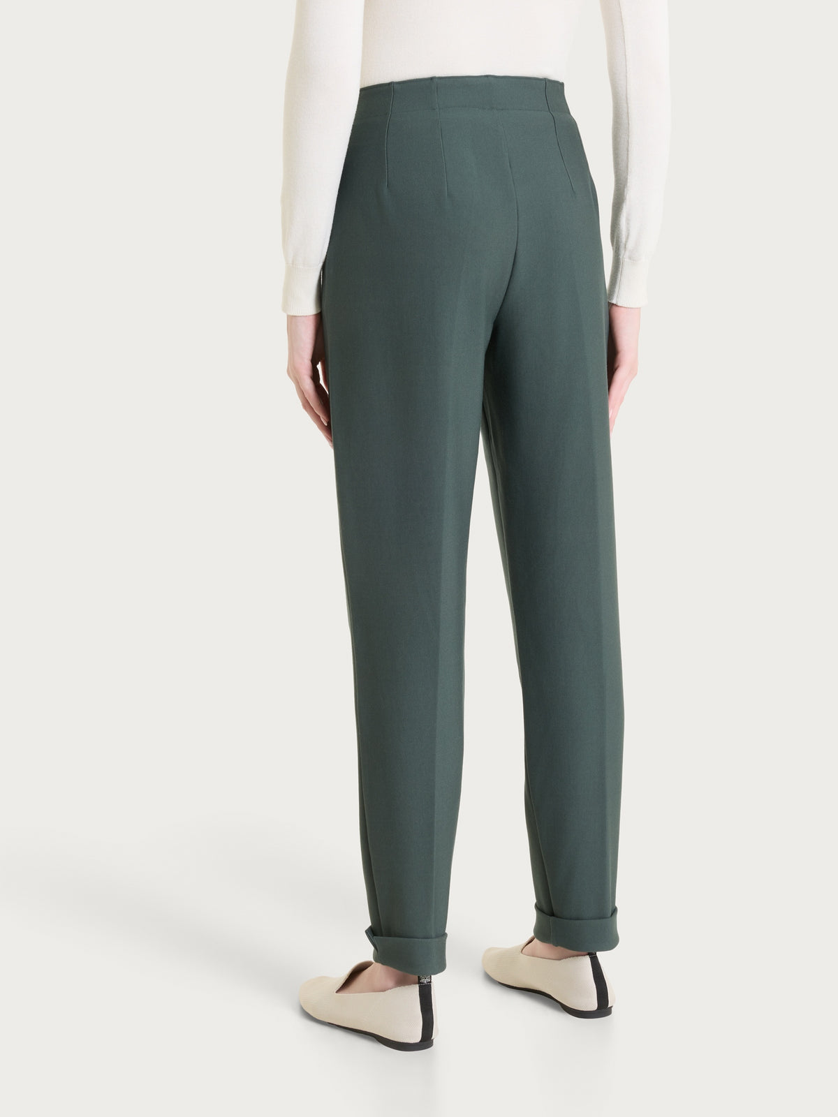 Pantalone a carota con tasche in tessuto Compact Grigi Donna - Ragno