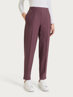 Karottenhose mit Stofftaschen aus Compact-Stoff in Violett für Damen – Ragno