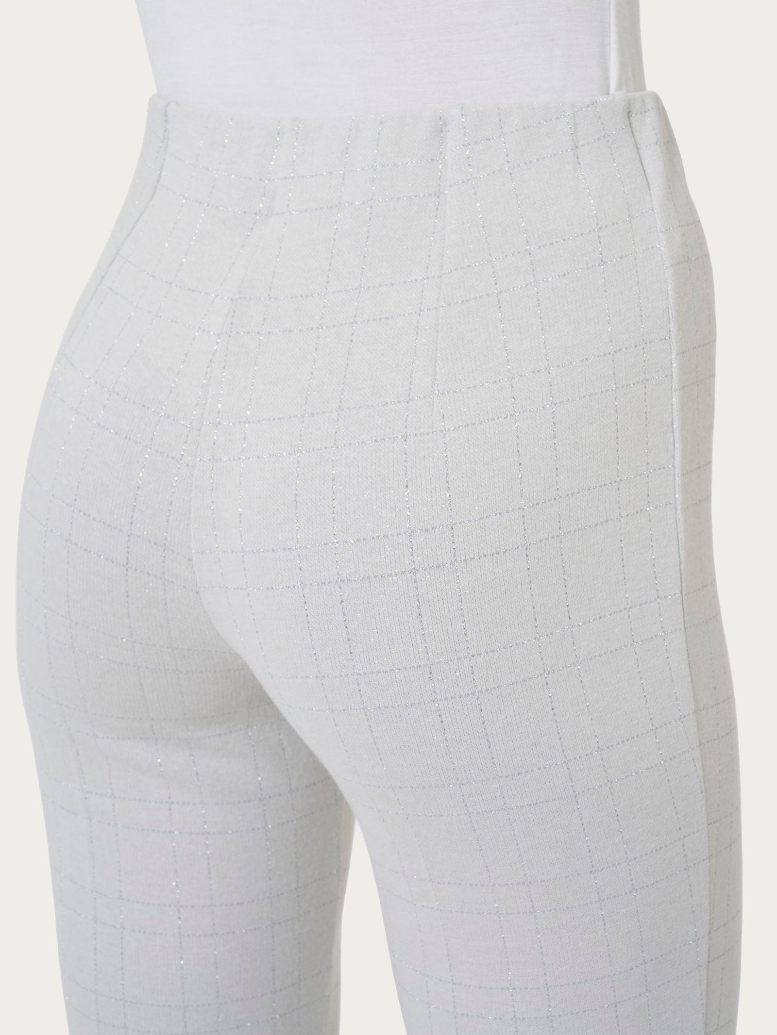 Pantalone a sigaretta con spacchetti in tessuto Eco Jacquard -  - Ragno