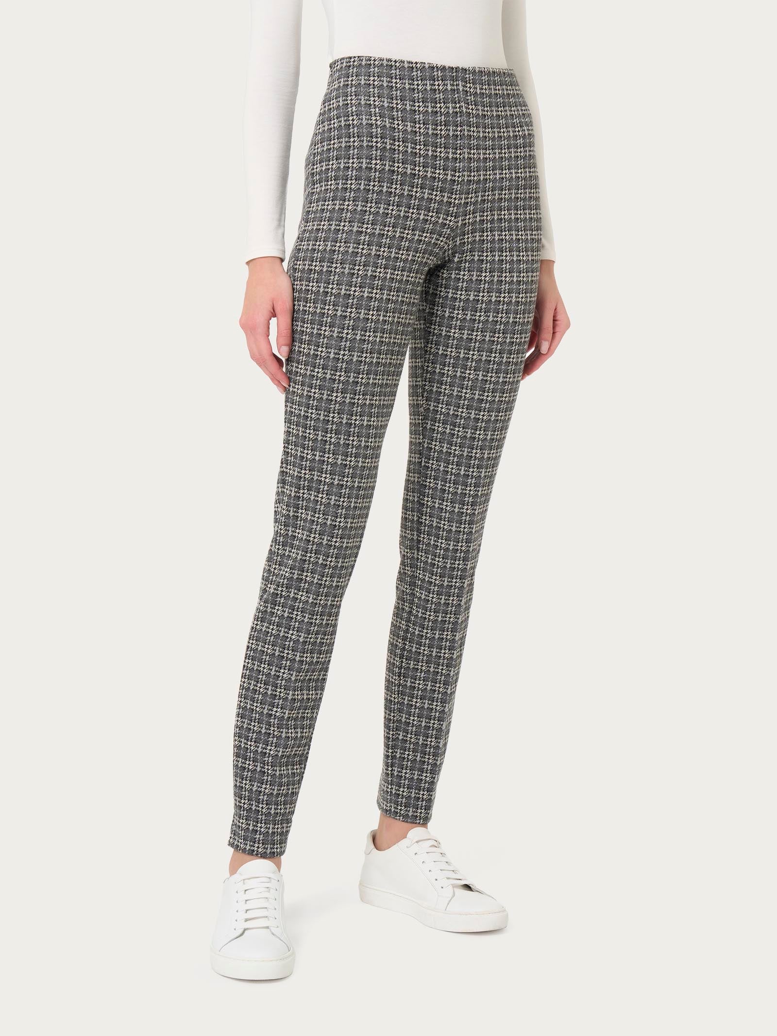 Pantalone a sigaretta con spacchetti in tessuto Eco Jacquard -  - Ragno