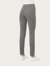 Pantalone a sigaretta con spacchetti in tessuto Eco Jacquard -  - Ragno