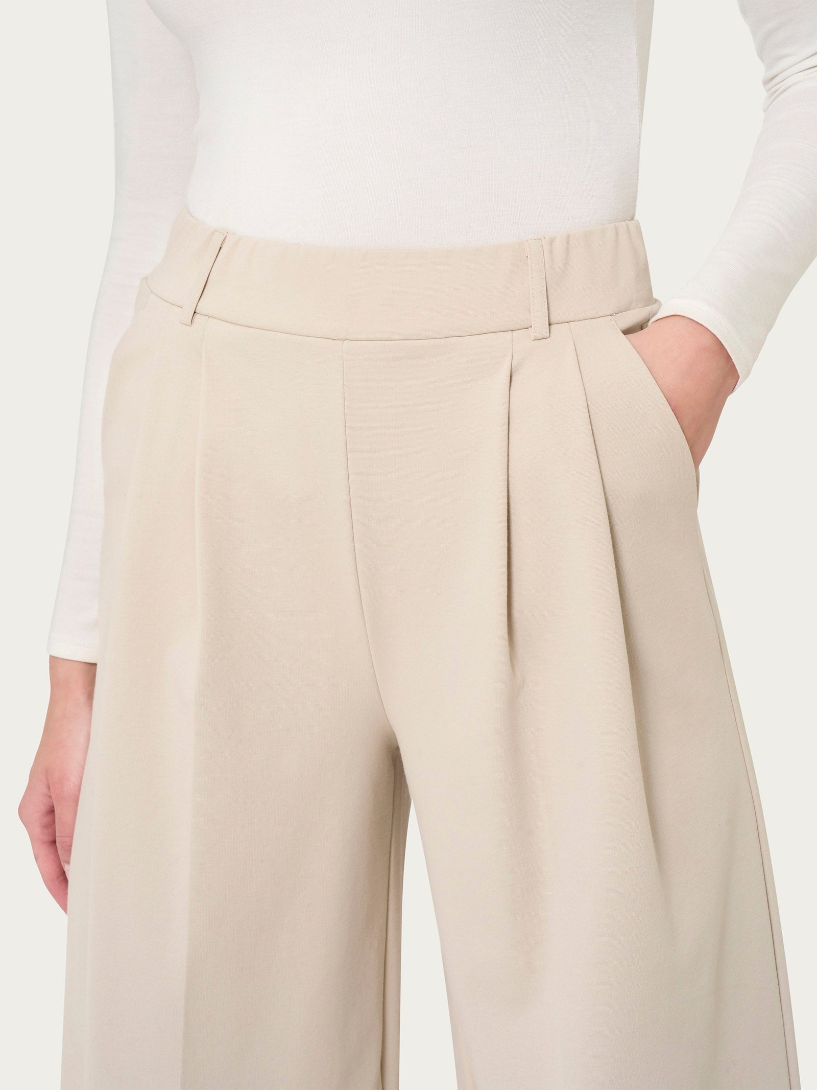 Pantalone a palazzo con tasche in tessuto Compact Light -  - Ragno