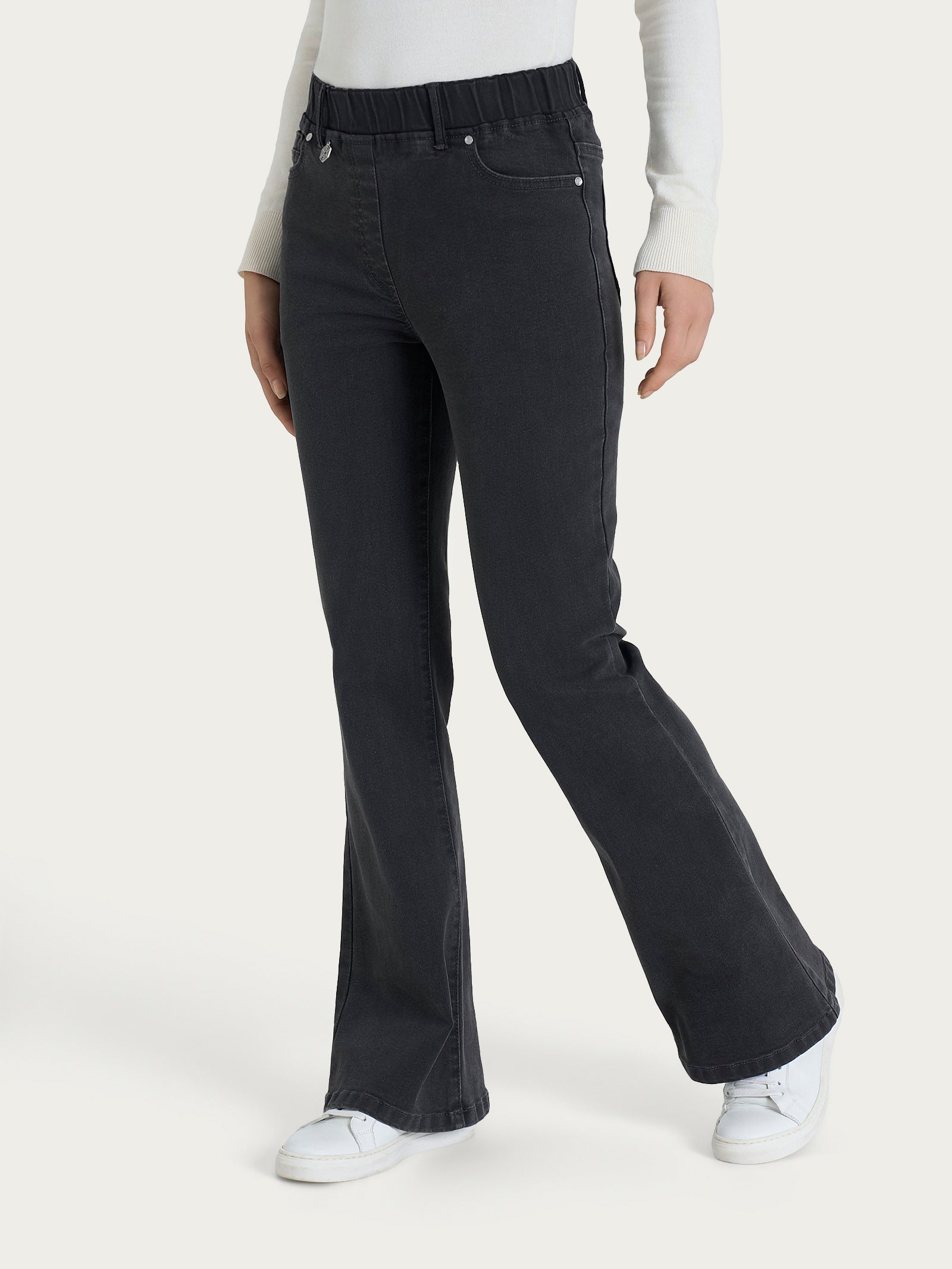 Jeans flare con tasche in Super Denim Neri Donna - Ragno