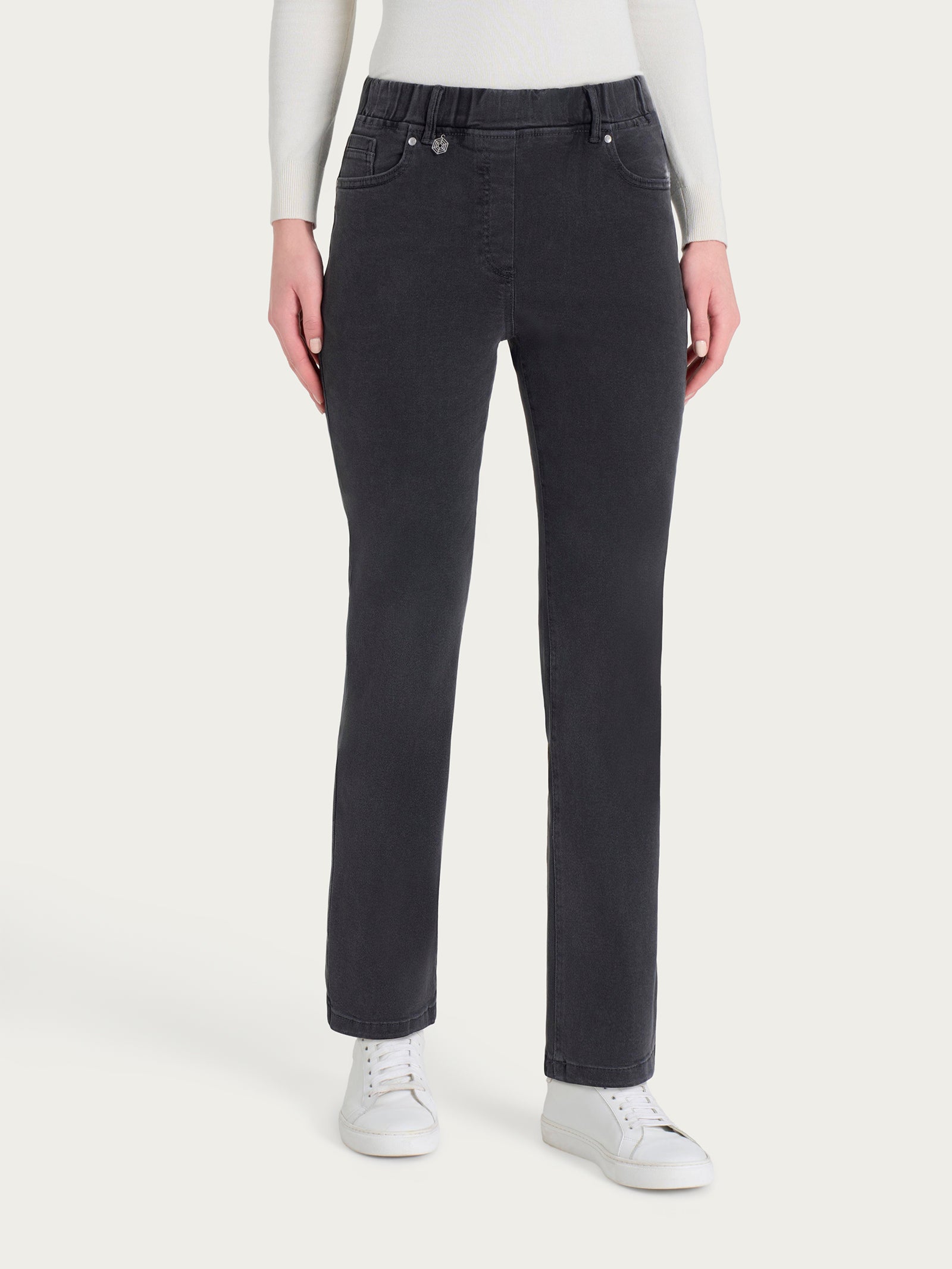 Jeans dritto con tasche in Super Denim Neri Donna - Ragno