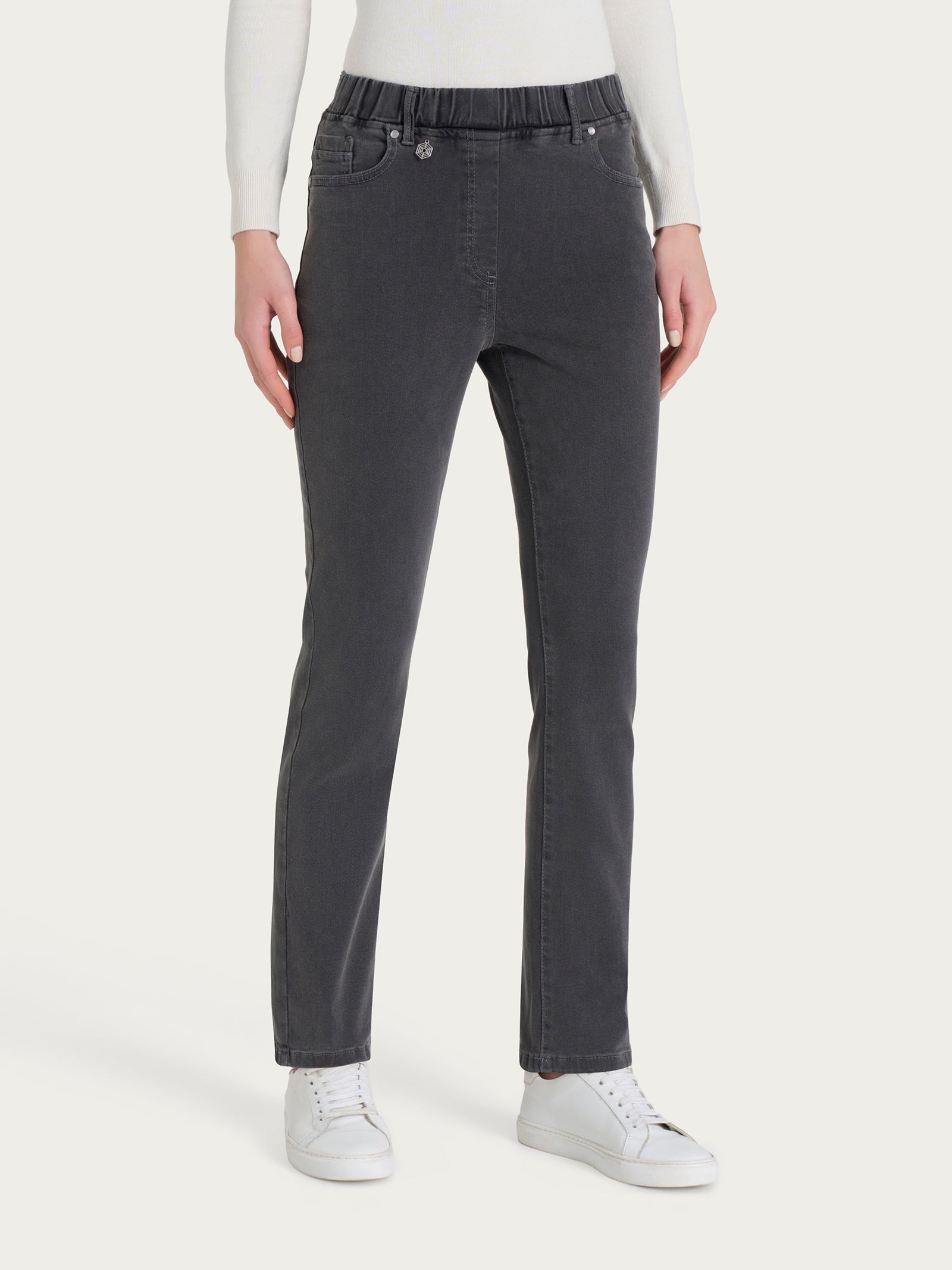 Jeans dritto con tasche in Super Denim Neri Donna - Ragno