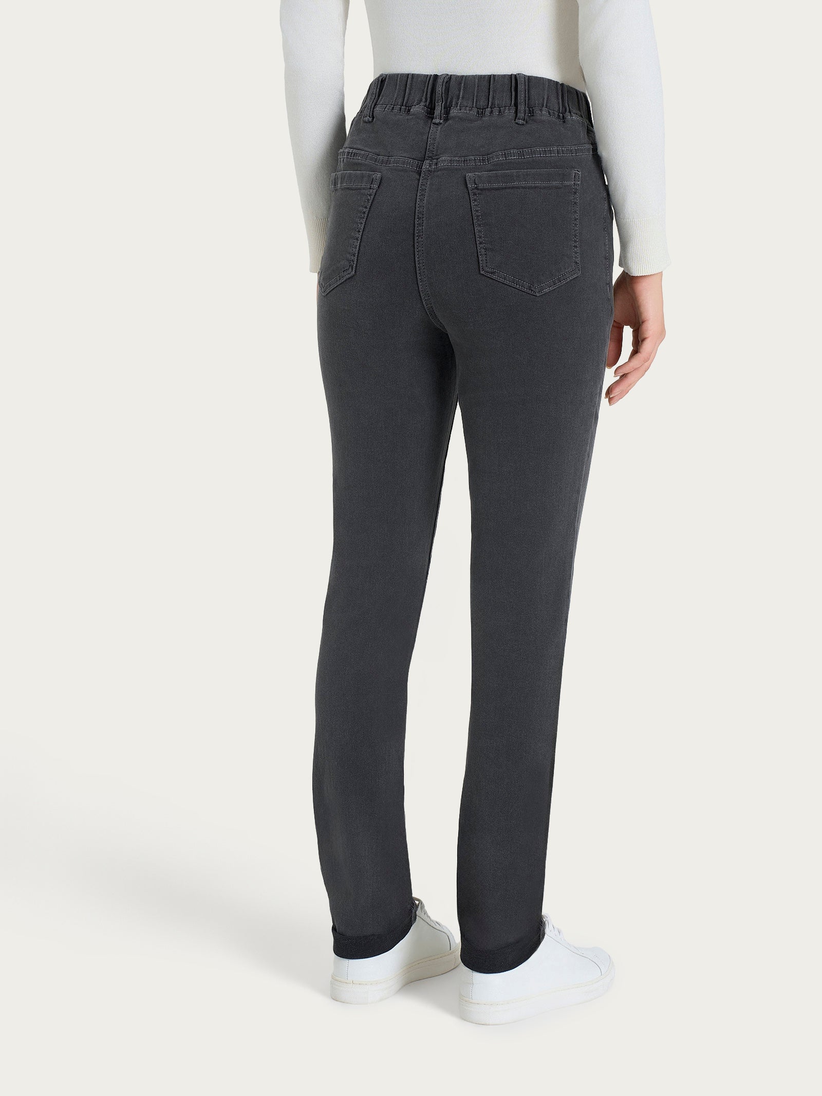 Jeans 5 tasche in Super Denim Neri Donna - Ragno