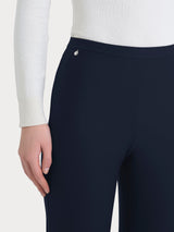 Pantalone modellante dritto con tasche in Compact Blu Donna - Ragno
